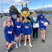 Buzzy & the IMB Bank Team at the Illawarra District Netball Association Carnival